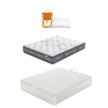 Pack Colchon Flex Nube Visco   80x182 + Canape Abatible Reforzado Blanco + Almohada Lider Flex