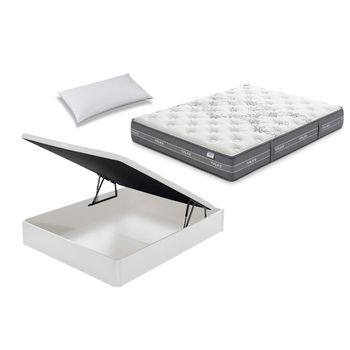 Colchón Flex Nube Visco 105x190 Con Canapé Abatible Flex Blanco Y Almohada Flex