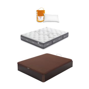 Pack Colchon Flex Nube Visco   80x182 + Canape Abatible Reforzado Wengue + Almohada Lider Flex