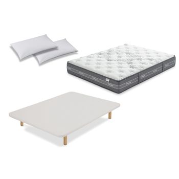 Colchón Flex Nube Visco 150x190 Con Tapiflex  Crudo Y Almohada Flex  Líder