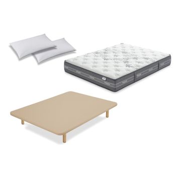 Colchón Flex Nube Visco 135x182 Con Tapiflex  Beige Y Almohada Flex  Líder