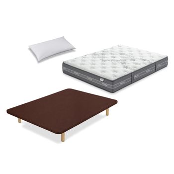 Colchón Flex Nube Visco 80x182 Con Tapiflex  Marrón Y Almohada Flex  Líder