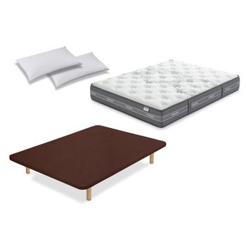 Colchón Flex Nube Visco 135x200 Con Tapiflex  Marrón Y Almohada Flex  Líder