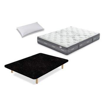 Colchón Flex Nube Visco 80x190 Con Tapiflex  Negro Y Almohada Flex  Líder