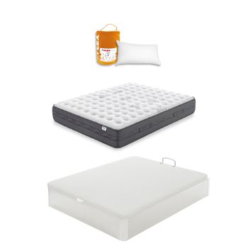 Pack Colchon Flex Nimbus  Visco   80x182 + Canape Abatible Reforzado Blanco + Almohada Lider Flex