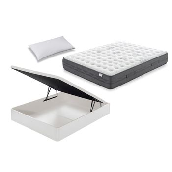 Colchón Flex Nimbus Visco 90x200 Con Canapé Abatible Flex Blanco Y Almohada Flex