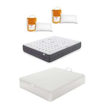 Pack Colchon Flex Nimbus  Visco   150x182 + Canape Abatible Reforzado Blanco +  2 Almohadas Lider Flex