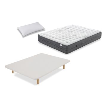 Colchón Flex Nimbus Visco 105x182 Con Tapiflex  Crudo Y Almohada Flex  Líder