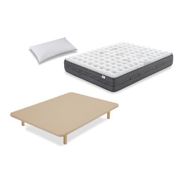 Colchón Flex Nimbus Visco 105x182 Con Tapiflex  Beige Y Almohada Flex  Líder