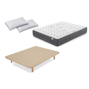 Colchón Flex Nimbus Visco 135x190 Con Tapiflex  Beige Y Almohada Flex  Líder