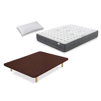 Colchón Flex Nimbus Visco 80x190 Con Tapiflex  Marrón Y Almohada Flex  Líder