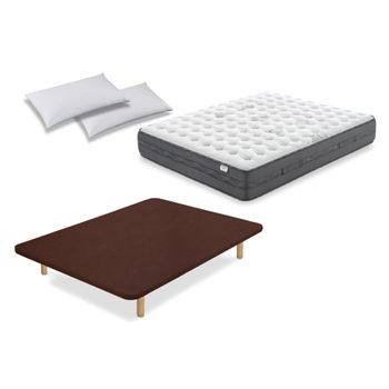 Colchón Flex Nimbus Visco 135x190 Con Tapiflex  Marrón Y Almohada Flex  Líder