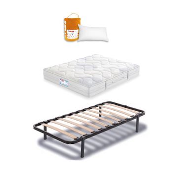 Pack Colchon Habana 105x190 + Somier De Laminas + Almohada Lider Flex