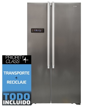 UNIVERSALBLUE Frigorífico Combi 185 cm - Cristal Negro, Sistema No Frost, Congelador, Silenciosa, Capacidad Total 320L