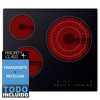 Faure Placa Vitrocerámica 59cm 3 Fuegos 5700w Negro - Fhrm639k con Ofertas  en Carrefour