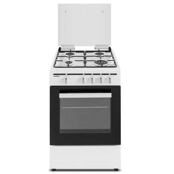 Cocina Gas - F5S40G2I Acero Inoxidable, 4 Fuegos + Horno SOLTHERMIC, 40 l,  50 cm, Plata