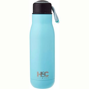 Botella Agua Térmica, Acero Inoxidable, 350 Ml Bebida Caliente / Fría, Libre De Bpa Y Ftalato Turquesa  Wecook H&c