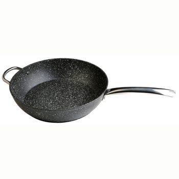 Sartén Honda 32 Cm Inducción, Aluminio Forjado, Antiadherente Ecológico Sin Pfoa, Vitrocerámica Negro  Wecook Granite