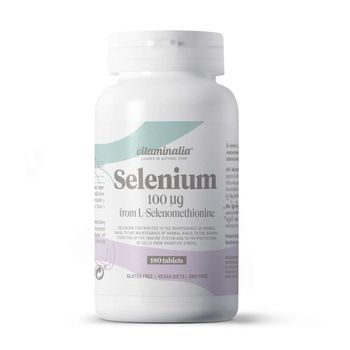 Selenio 100 Mcg De Vitaminalia | 100mcg De Selenio Elemental De L-seleniometionina | Alta Biodisponibilidad | Suplemento Dietético Para 6 Meses | Vegano, Sin Ogm, Sin Gluten | 180 Tabletas