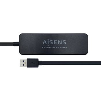 Aisens Hub Usb 3.0, Tipo A/m-4xtipo A/h, Negro, 30cm