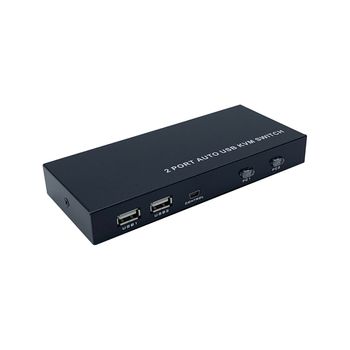 Aisens Conmutador Kvm Hdmi 4k@60hz Usb 1u-2pc Con Fuente Alimentación, Negro