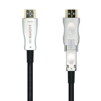 Aisens Cable Hdmi V2.0 Aoc Desmontable Premium Alta Velocidad / Hec 4k@60hz 4:4:4 18gbps, A/m-d/a/m, Negro, 15m