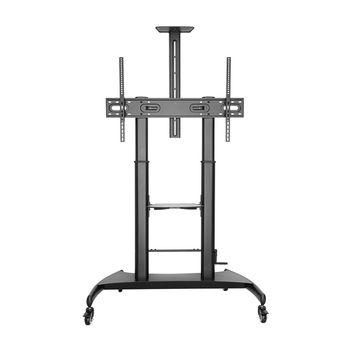 Aisens Soporte De Suelo Eco Con Ruedas Y Manivela, Bandeja Para Dvd Y Soporte De Cámara Para Monitor/tv 100kg De 60-100, Negro