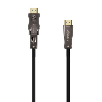 Aisens Cable Hdmi V2.1 Aoc Desmontable Ultra Alta Velocidad / Hec 8k@60hz 4k@120hz 4:4:4 48gbps, A/m-d/a/m, Negro, 15m