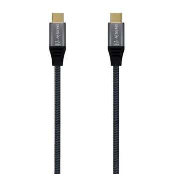 Cable Usb 3.1 Tipo-c Aisens A107-0670 20gbps 100w/ Usb Tipo-c Macho - Usb Tipo-c Macho/ 0.6m/ Gris