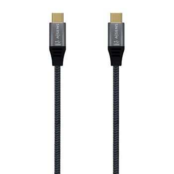 Cable Usb 3.1 Tipo-c Aisens A107-0671 20gbps 100w/ Usb Tipo-c Macho - Usb Tipo-c Macho/ 1m/ Gris