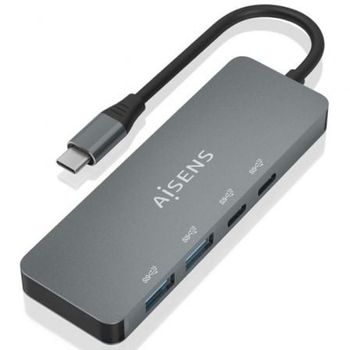 Hub Usb Tipo-c Aisens A109-0694/ 2xusb/ 2xusb Tipo-c/ Gris