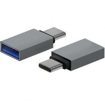 Adaptador Usb 3.2 Aisens A108-0718/ Usb Hembra - Usb Tipo-c Macho/ Gris