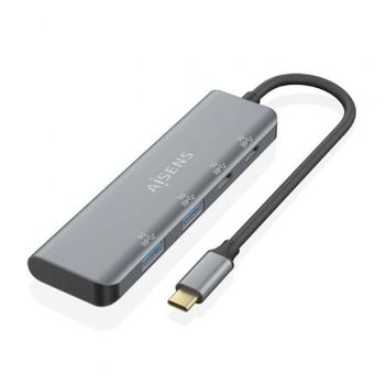 Hub Usb Tipo-c Aisens A109-0763/ 2xusb/ 2xusb Tipo-c/ Gris