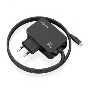 Cargador Gan De Pared Aisens Asch-1pd65wl033-bk/ 1xusb Tipo-c + Cable 1.8m/ 65w