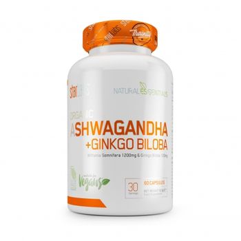 Ashwagandha + Ginkgo Biloba  60 Capsulas Ashwagandha + Ginkgo Biloba