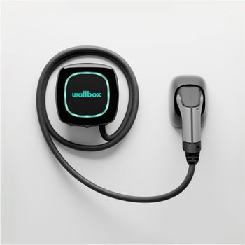 Cargador Coche Eléctrico Wallbox Pulsar Plus, 22kw, Trifásico, Tipo2, Cable 7m, App Incluida, Power Sharing, Negro