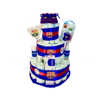 Tarta De Pañales Dodot F.c. Barcelona Mustela