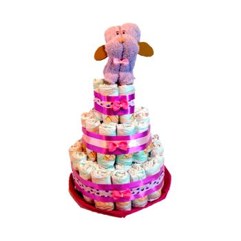 Tarta De Pañales Dodot Perrito Toalla Lila