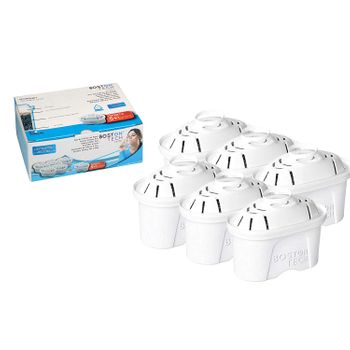 Boston Tech Hk-102, 6 Filtros De Agua Compatibles Con Jarras Brita Maxtra. Efecto Prolongado (12 Meses, 6 X 60 Días Cada Filtro)