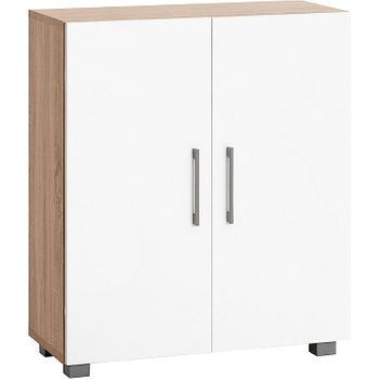 Zapatero Pasillo Roble Y Blanco Brillo Mueble Estrecho 4 Puertas 98x17 con  Ofertas en Carrefour