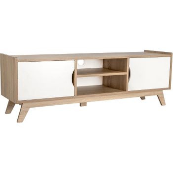 Mueble bajo TV Kuo 2 puertas + 1 cajón blanco/nordic 45x139x35 cm