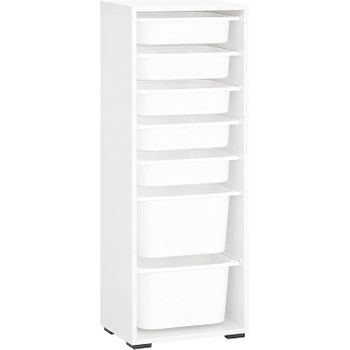 Estantería De Almacenamiento Con Cajones, Organizador Multiuso Blanco 45 X 30 X 121. Kiro