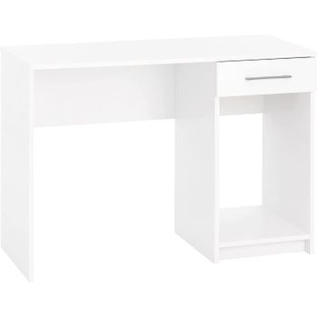 Mesa Escritorio Con Cajón Y Un Hueco Para El Ordenador, Blanco 110 X 50 X 78 Diana