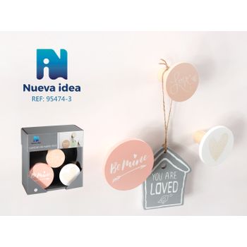 Pack 3 Ganchos Circulares Nueva Idea Naranja Y Blanco