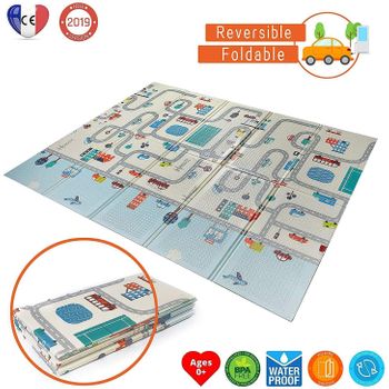 MpZ_Online - Alfombra infantil plegable, con dos caras y