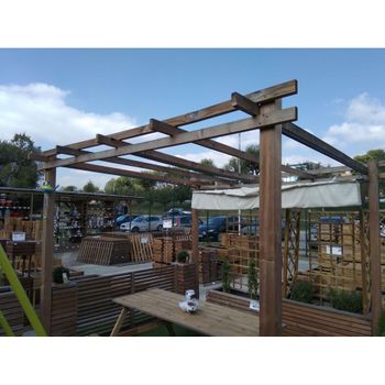 Pérgola de madera adosada Palma - 300x300 a 600x400