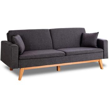 Sofá De 2 Plazas De Poliéster Espuma Madera Homcom 152x101x81cm-gris con  Ofertas en Carrefour