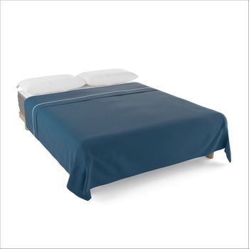 Sábana Encimera Algodón 100% 180 Hilos Azul Don Descanso Azul Marino  Cama 150/160