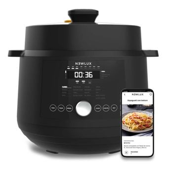 Olla Eléctrica Programable 6l 1200w Negra Newlux Smartchef V600 Negro