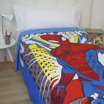 10xdiez Colcha Verano Spiderman  | (cama De 90cm - Azul)